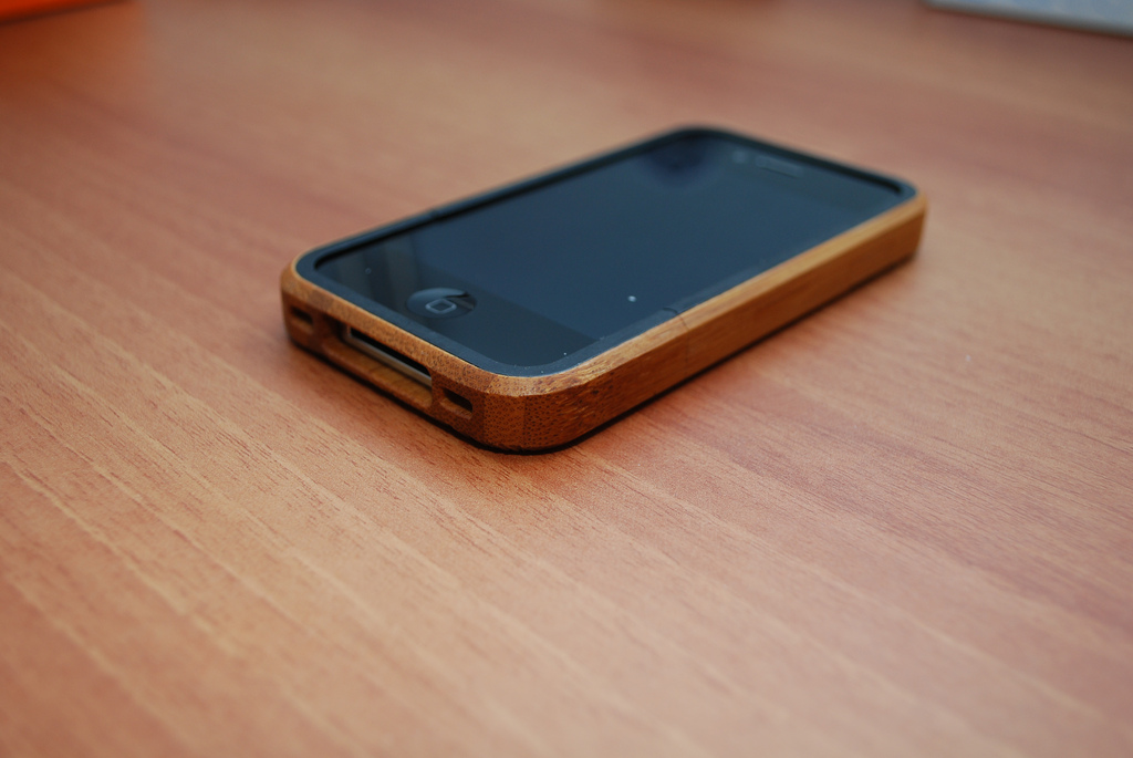 iPhone with case